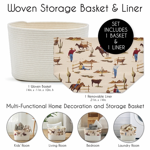 Wild West Collection Woven Rope Storage Basket - alt image 4