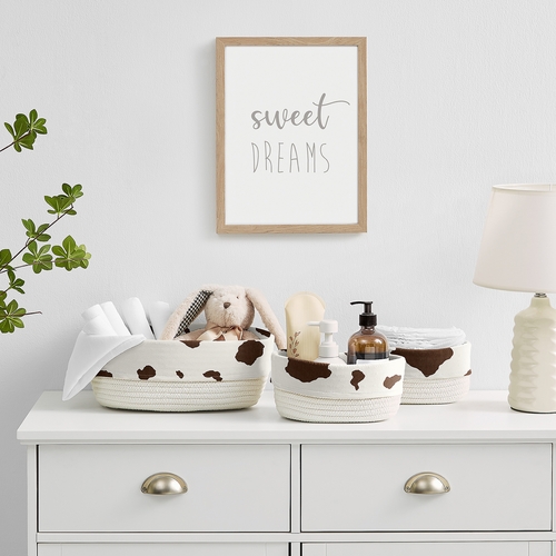 Wild West Collection Woven Storage Basket Set - Cow Print - alt image 1