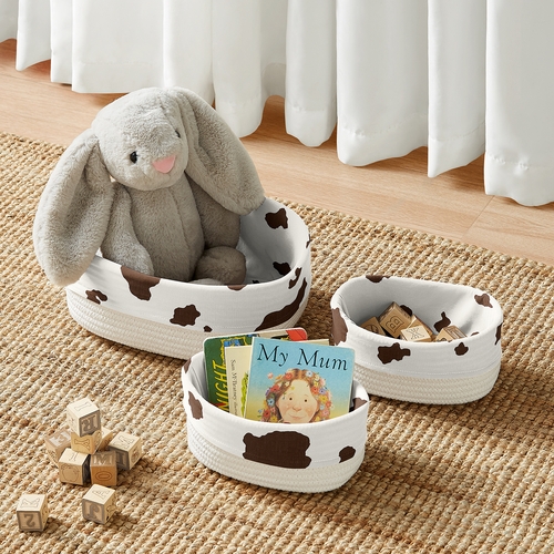 Wild West Collection Woven Storage Basket Set - Cow Print - alt image 2