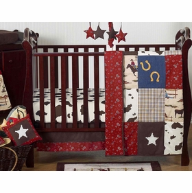 Wild West Cowboy 11 Piece Bumperless Crib Bedding Collection
