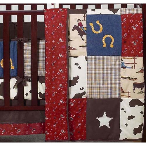 Wild West Cowboy 9 Piece Crib Bedding Collection - alt image 3