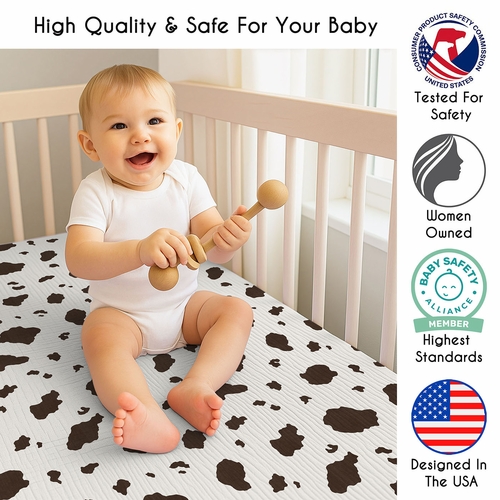 Wild West Cowboy Collection 100% Cotton Muslin 2 Pack Crib Sheets - alt image 2