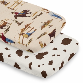 Wild West Cowboy Collection 2 Pack Baby Bassinet Fitted Sheets
