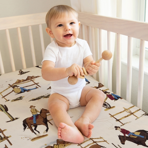 Wild West Cowboy Collection 2 Pack Crib Sheets - Horseshoe Print - alt image 3