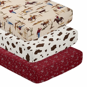 Wild West Cowboy Collection 3 Pack Crib Sheets