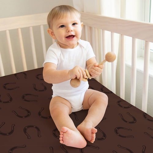 Wild West Cowboy Collection 3 Pack Crib Sheets - Horseshoe Print - alt image 3