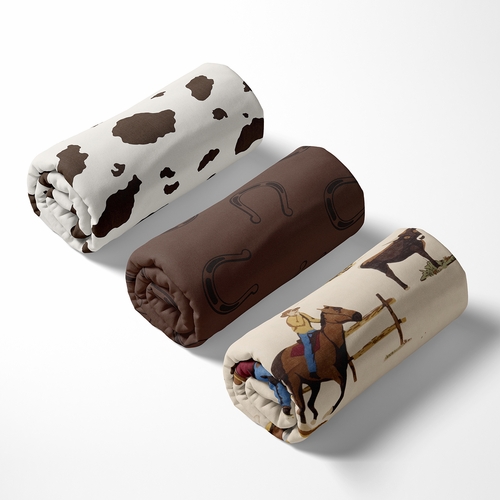 Wild West Cowboy Collection 3 Pack Crib Sheets - Horseshoe Print - alt image 4