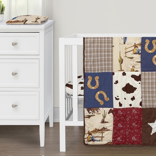 Wild West Cowboy Collection 3 Piece Mini Crib Bedding Set - alt image 4