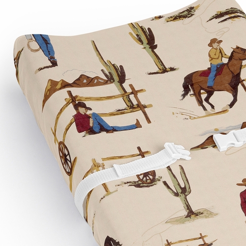 Wild West Cowboy Collection Changing Pad Cover Sheet - alt image 3