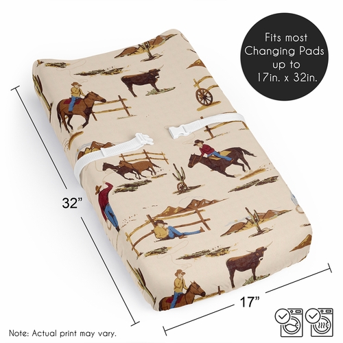 Wild West Cowboy Collection Changing Pad Cover Sheet - alt image 5