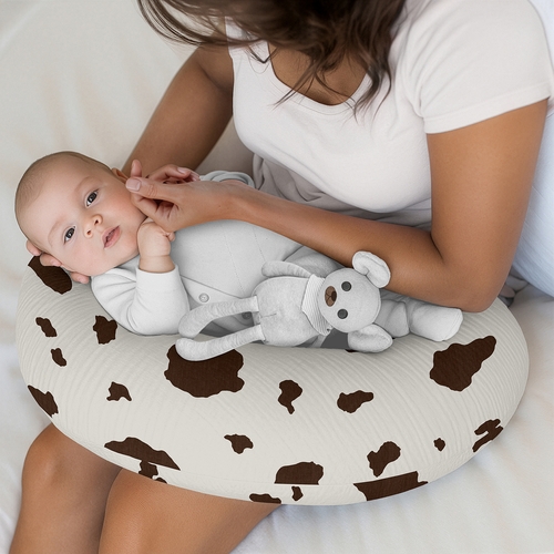 Wild West Cowboy Collection - Cow Print 100% Cotton Muslin Nursing Breastfeeding Pillow Cover Case (Pillow Not Included) - alt image 1