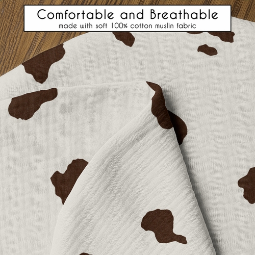 Wild West Cowboy Collection - Cow Print 100% Cotton Muslin Nursing Breastfeeding Pillow Cover Case (Pillow Not Included) - alt image 4