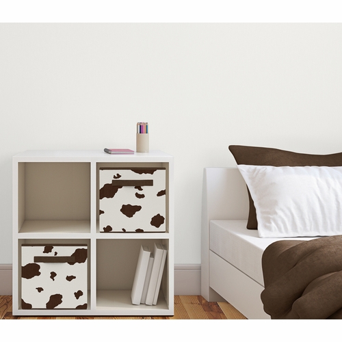 Wild West Cowboy Collection Cow Print Foldable Fabric Storage Bins - Set of 2 - alt image 1
