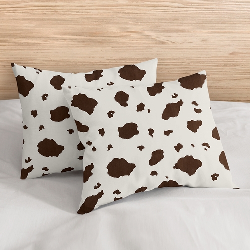 Wild West Cowboy Collection Cow Print Pillow Sham Covers - 2 Pack Set - alt image 1