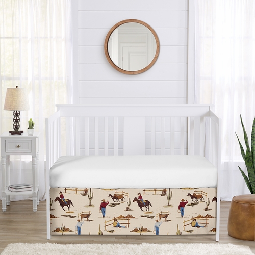 Wild West Cowboy Collection Crib Bed Skirt - alt image 1