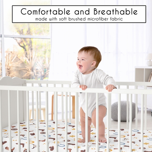 Wild West Cowboy Collection Crib Sheet - Blue Western Print - alt image 1