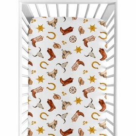 Wild West Cowboy Collection Crib Sheet - Lone Star Print