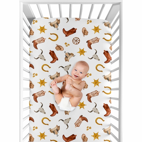 Wild West Cowboy Collection Crib Sheet - Lone Star Print - alt image 5
