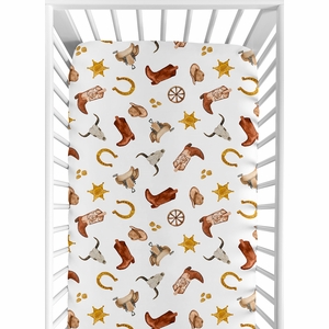 Wild West Cowboy Collection Crib Sheet - Lone Star Print
