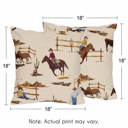 Wild West Cowboy Collection Decorative Accent Throw Pillows - Set of 2 - alt image 2