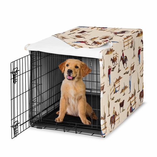 Wild West Cowboy Collection Dog Crate Kennel Cover 36in.