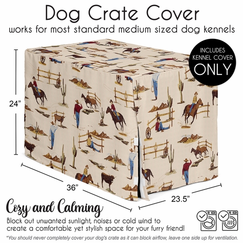 Wild West Cowboy Collection Dog Crate Kennel Cover 36in. - alt image 4
