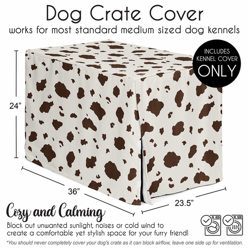 Wild West Cowboy Collection Dog Crate Kennel Cover 36in. - Cow Print - alt image 4