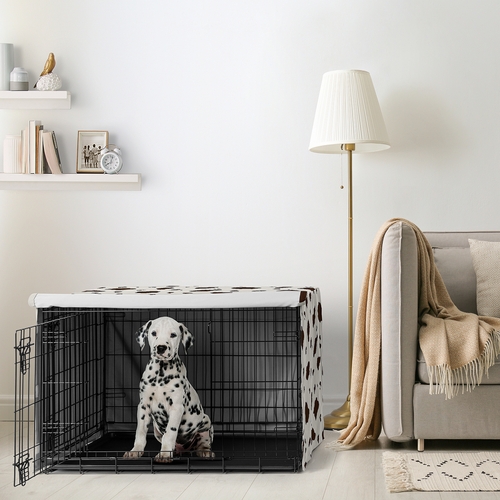 Wild West Cowboy Collection Dog Crate Kennel Cover 36in. - Cow Print - alt image 1