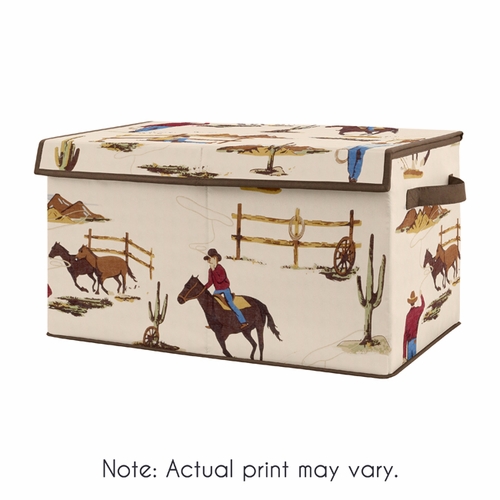 Wild West Cowboy Collection Fabric Toy Bin Storage - alt image 1