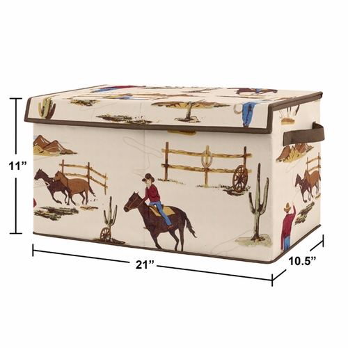 Wild West Cowboy Collection Fabric Toy Bin Storage - alt image 2