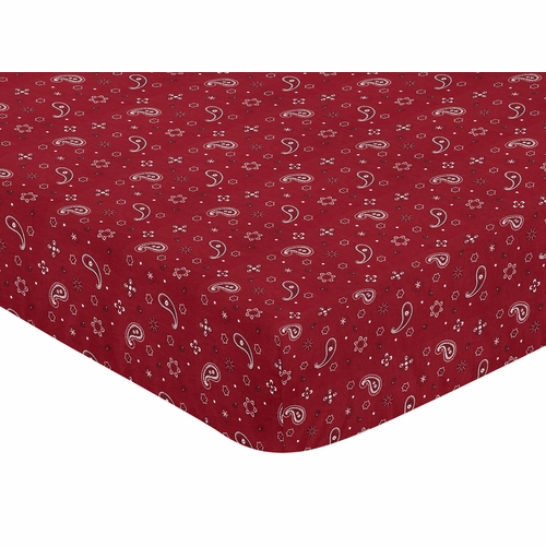Wild West Cowboy Collection Fitted Crib Sheet - Bandana Print - alt image 2