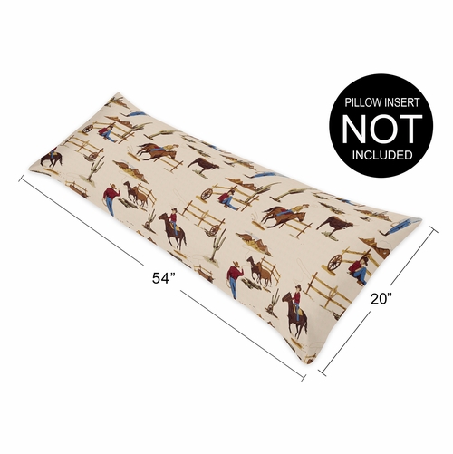 Wild West Cowboy Collection Horse Print Full Length Body Pillow Cover - alt image 3