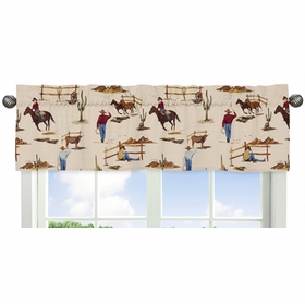 Wild West Cowboy Collection Horse Print Window Valance