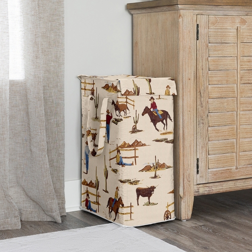 Wild West Cowboy Collection Laundry Hamper with Handles - alt image 1