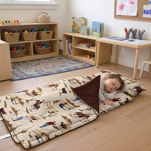 Wild West Cowboy Collection Lightweight Toddler Nap Mat with Pillow - alt image 1