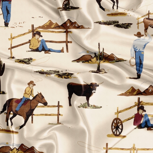 Wild West Cowboy Collection Satin Fitted Crib Sheet - alt image 1