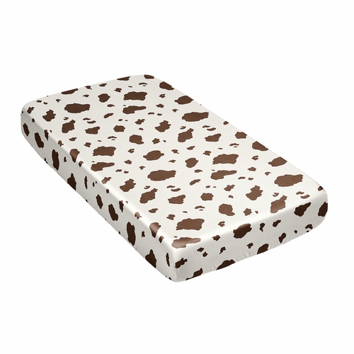 Wild West Cowboy Collection Satin Fitted Crib Sheet - Cow Print - alt image 2