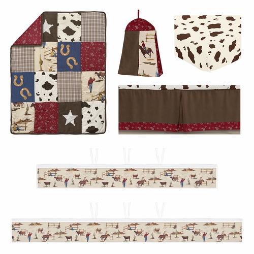 Wild West Cowboy Collection Sweet Jojo Designs 6 Piece Crib Bedding + BreathableBaby Breathable Mesh Liner - alt image 1