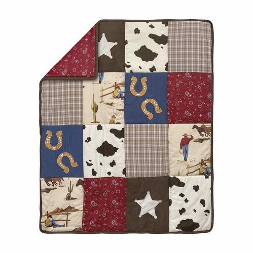Wild West Cowboy Collection Sweet Jojo Designs 6 Piece Crib Bedding + BreathableBaby Breathable Mesh Liner  - Cow Print - alt image 3