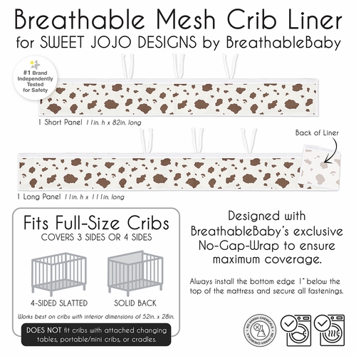 Wild West Cowboy Collection Sweet Jojo Designs + BreathableBaby Breathable Mesh Crib Liner  - Cow Print - alt image 5