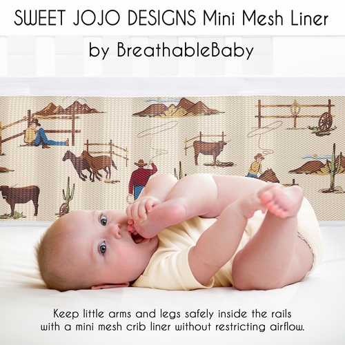 Wild West Cowboy Collection Sweet Jojo Designs + BreathableBaby Breathable Mini Mesh Crib Liner - alt image 2