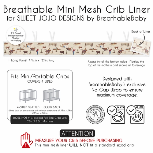 Wild West Cowboy Collection Sweet Jojo Designs + BreathableBaby Breathable Mini Mesh Crib Liner - alt image 5