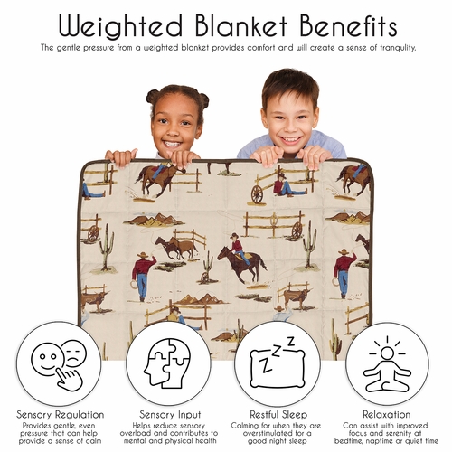 Wild West Cowboy Collection Toddler 5lbs Weighted Blanket for Kids - alt image 4