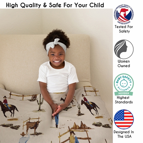 Wild West Cowboy Collection Toddler Blanket Baby Swaddle - alt image 1