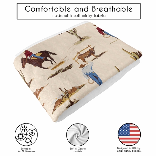 Wild West Cowboy Collection Toddler Blanket Baby Swaddle - alt image 4