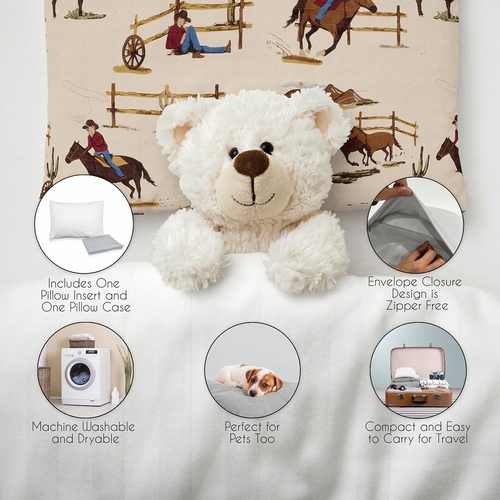 Wild West Cowboy Collection Toddler Pillow with Pillowcase - alt image 2