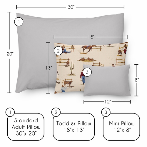 Wild West Cowboy Collection Toddler Pillow with Pillowcase - alt image 4
