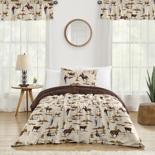 Wild West Cowboy Collection Twin Bedding - Horseshoe Print