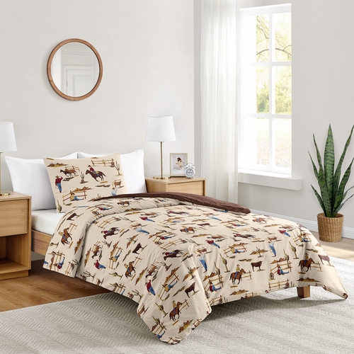 Wild West Cowboy Collection Twin Bedding - Horseshoe Print - alt image 1