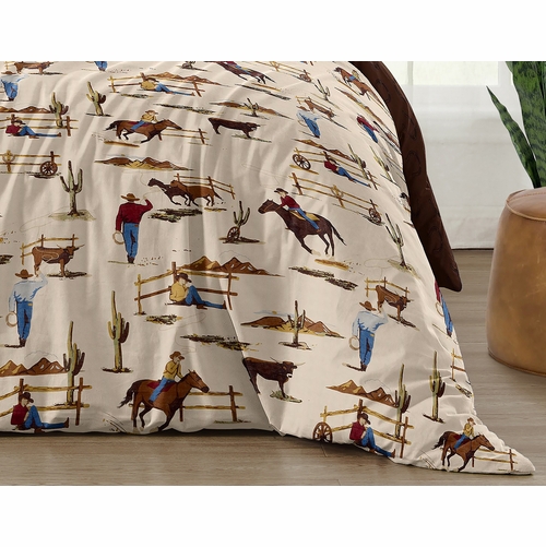 Wild West Cowboy Collection Twin Bedding - Horseshoe Print - alt image 5